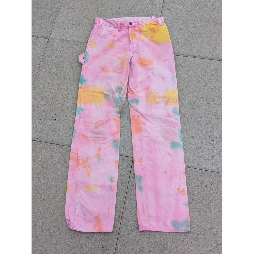 Dickies Sherwin Williams Pants Mens 32x34 Pink Tie Dye Paint Splatter Carpenter
